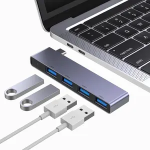 USB C to USB Hub 4 Ports, USB C to USB Hub Multiport Adapter,USB C Splitter with USB 3.0 Port,USB Type C Docking Station for MacBook Pro/Air2020/2019,Surface Pro and More