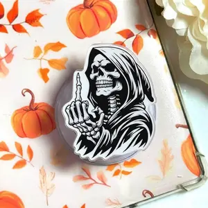 Grim Reaper Skeleton Finger Magnetic Phone Grip, Aesthetic Dark Skull Magsafe Kickstand, Trendy Retro Gothic Reaper Gift for Him & Her
