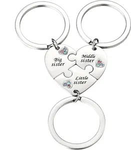 3 Pcs Sister Keychain Sister Matching Keychain Big Sister Gifts Little Sister Gifts Sister Keychain From Sister Christmas Birthday Gifts For Sister