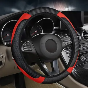 Carbon Fiber Steering Wheel Cover, Non-Slip Design, Diameter 37-38cm, Durable Material, Suitable for Most Vehicles, Car Interior Kit