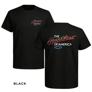 The Heartbeat Of America Neon Tshirt 2 Sided, Classic Chevrolet Script Graphic Tee, Casual Crew Neck T-Shirt, Unsex Fit For Men, Women, Gift For Chevy Fans