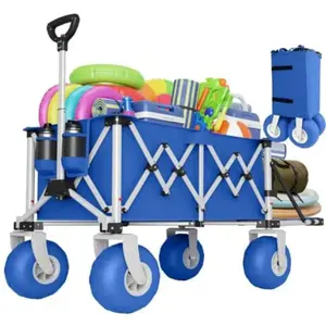 Heavy Duty Beach Wagon | 4-Wheel All-Terrain, Foldable & Collapsible