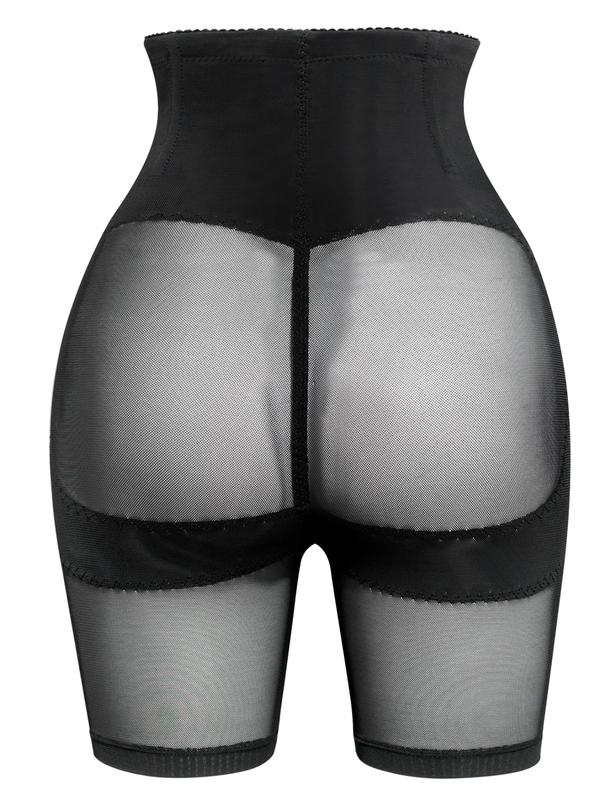 Women's Solid Sheer High Waist Shapewear Shorts, Basic High Stretch Tummy Control Shaper, Ladies Shapewear Bottoms for Daily Wear