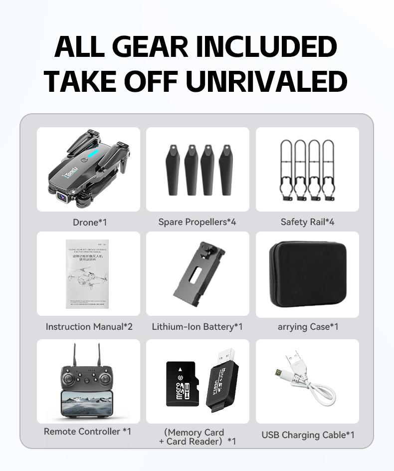 TongLi Aerial photography drone foldable drone children's remote control drone quadcopter, beginner drone dual-camera drone drones suitable for children aged 14 holiday gifts carnival gifts New Year's gifts. Folding Wifi Fpv