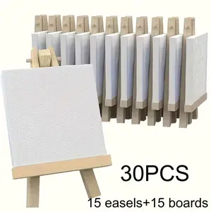 30-Piece Artist Canvas & Easel Set – Includes 12 Frames, 12 Blank Stretched Panels, Professional-Grade Supplies for Oil, Acrylic & Watercolor Painting, Ideal for Beginners, Hobbyists, and Studio Artists