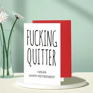 1pc Humorous Retirement Card, 5inch*7inch, High Quality, "Quiver Mean, Happy Retirement, A New Chapter Begins", with Envelope, Paper Material, for Retirement Day, Holiday, Anyone, Retirees, Family, Friend, Him or Her, Colleague, Greeting Card