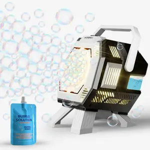Upgrade Desktop Bubble Machine, Unisex, Auto Rotate Light Effect, Party Wedding Essential, Requires 4 Aa Batteries, Ages 3+