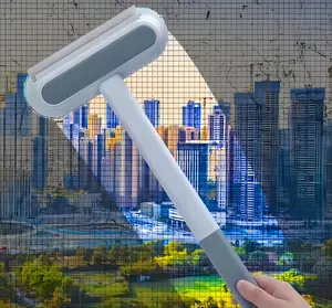 Mesh Screen Cleaner 4 in1, Wet and Dry Dual-Use Window Screen Cleaning Brush, Multi Window Cleaner Tools Window Glass Net Cleaner Squeegee, Groove Brush, Pet Hair Cleane