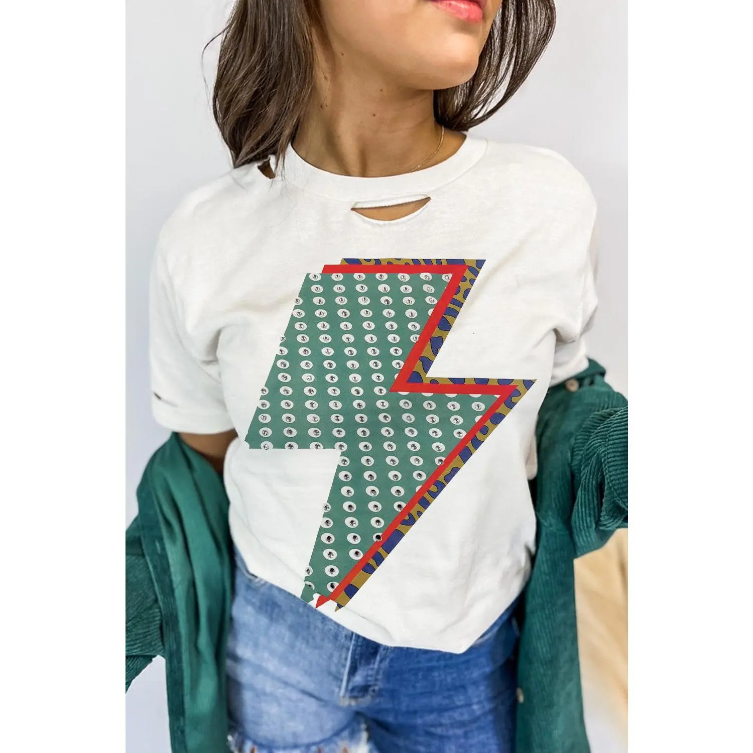 Rhinestone Decor Western Tee