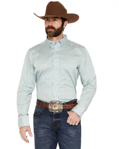 Wrangler Men's X Cody Johnson Paisley Print Long Sleeve Button-Down Western - 112378970