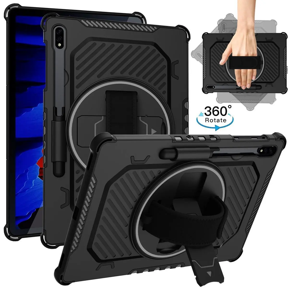 Funda Tablet Cover for Samsung Galaxy Tab S7 S8 S9 S10FE Rotation Stand Case for Galaxy Tab S7FE S7+ S8+ S9Plus S10+ 12.4" Case
