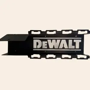 Battery Holder and Charging Station - 16 Gauge Metal Powder Coated for Durability & Convenience - Fits Dewalt style Batteries Station Wall-Mounted Power Garage Storage Tool Wall Hanger Mount Garage Tool Holder Brackets