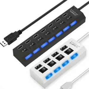 4-Port and 7-Port USB HUB with USB A Ports, Independent Switch, Ideal for USB Drives, External Storage, Keyboards and Charging Phones, Enhanced Safety Features