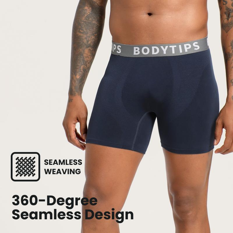 BodyTips 2 Pack Quick Dry Bamboo Fiber Boxer Briefs Seamless Design Skin Friendly Thickened Expanded Structure No Waist Constriction Flexible Fit Underwear Smooth Boxer Panties Popular Underwear Versatile Briefs For Daily Wear Outfit Active Use All Day