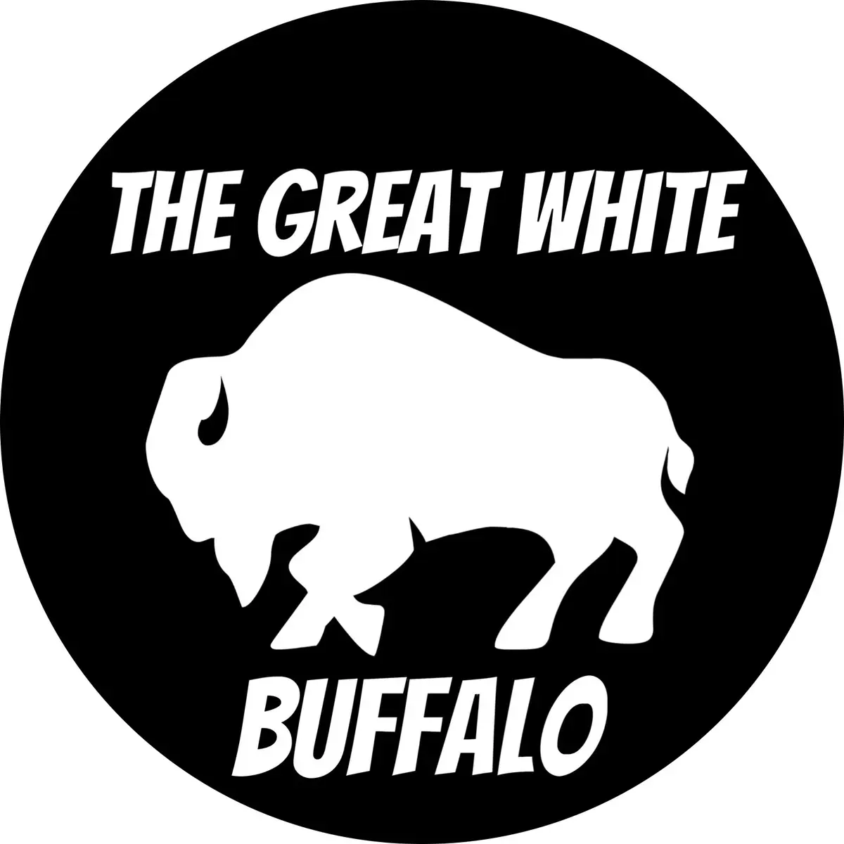Great White 4” Buffalo Sticker - Waterproof Vinyl Decal for Laptops, Cars, Water Bottles & More