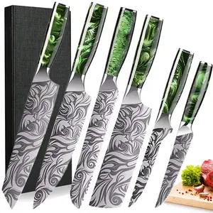 1piece Damascus steel, Stainless textured Japanese knife laser blade kitchen knife professional set sharp fish bread boning knife, gift for friends