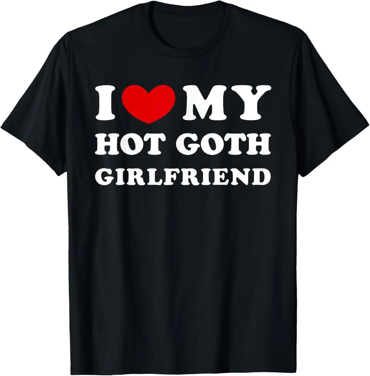 Women's Vintage Graphic T-Shirt, Funny "I Heart My Goth Girlfriend" Print, Casual Distressed 100% Cotton Short Sleeve Top, Tshirt