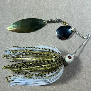 Custom Bingo Spinnerbait 3/8oz Golden Shiner Tandem Colorado-Willowleaf - Nickel/Gold, 80-Strand Tournament-Grade ProUmbrella Skirt, Handmade Premium Components, Made in Texas, USA Complete Fishing