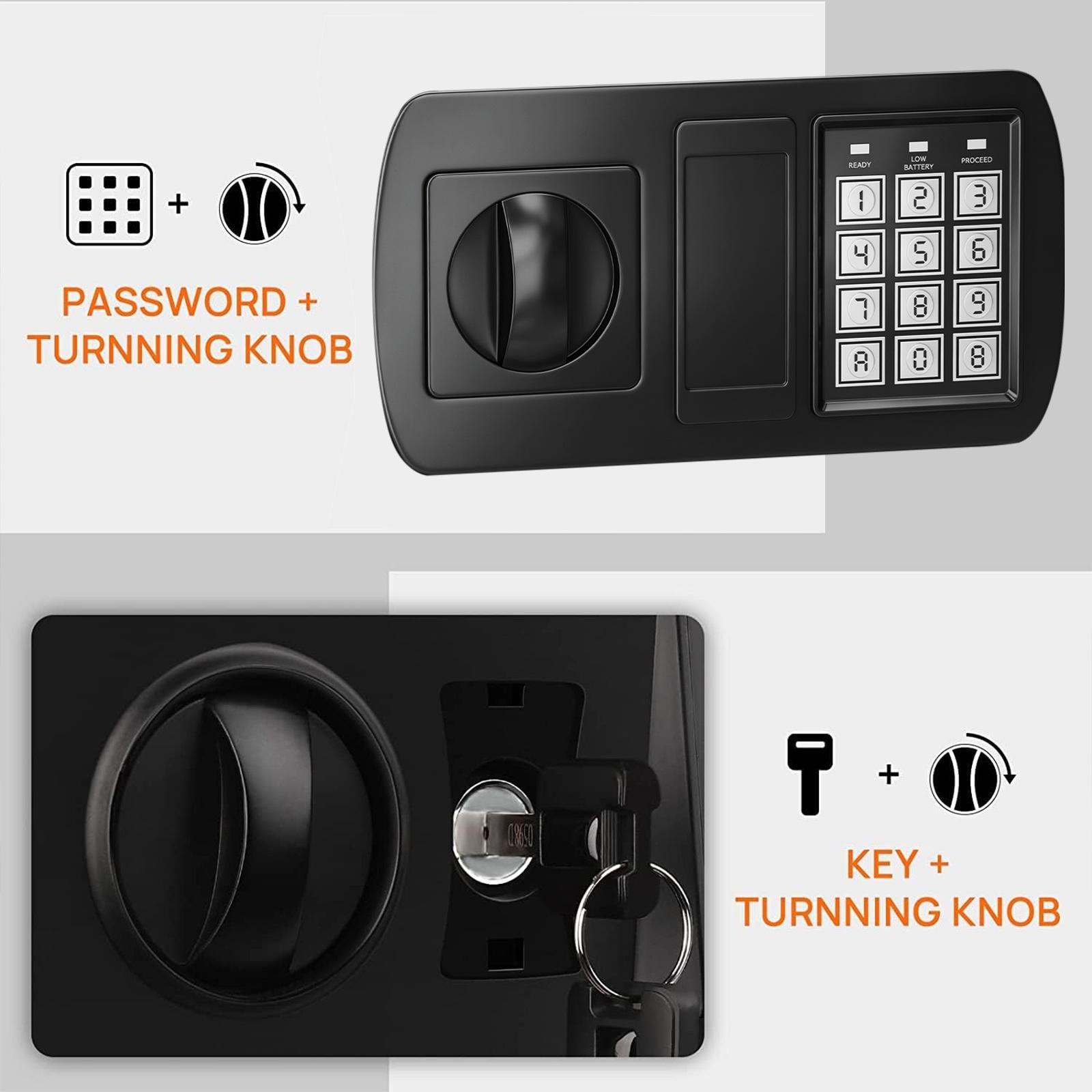 Mini Electronic Password Safe, Anti-theft Storage Lock Box, Ideal for Home Dorm Office Valuables Keeping, No Batteries