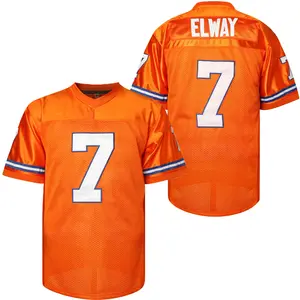 Men's # 7 Orange Throwback Football Jersey - Custom Stitched Design | Unsignaled Retro Style | Game Day & Casual Wear Essential