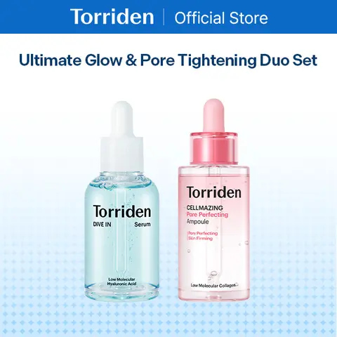 [Torriden Official] Ultimate Glow & Pore Tightening Serum Duo Set | Affordable Mix&Match Skincare with DIVE IN Serum + CELLMAZING Pore Perfecting Ampoule