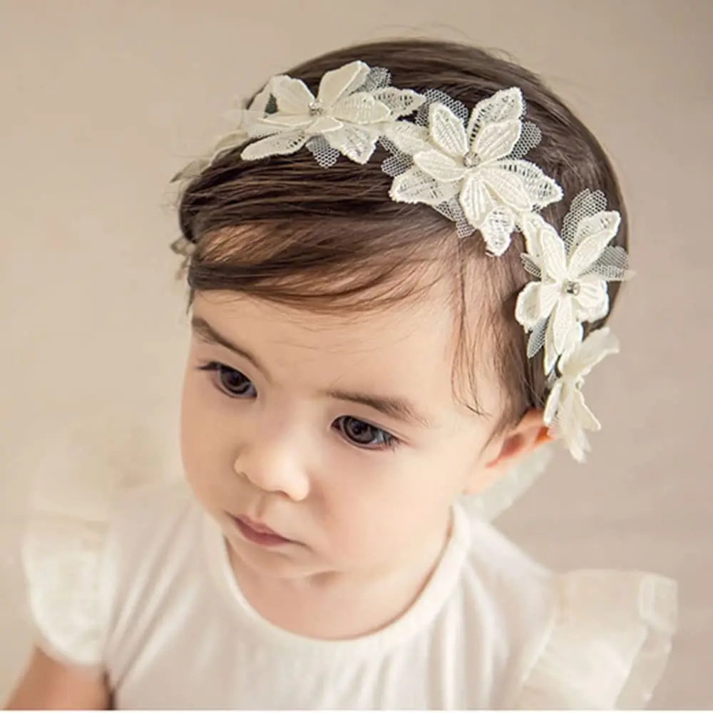 Baby Girls Cute Bow-knot Headband Soft Lace Floral Hairbands Newborn Infant Toddlers Kids Fashion Hair Accessories