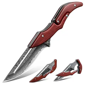 VIPMOK Damascus Folding Knife