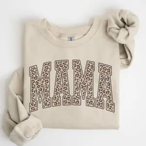 Leopard Mama Sweatshirt, Cute Mom Sweatshirt, Retro Mama Sweatshirt, Varsity Mama Crewneck, Gift for Mom,Mom Sweatshirt, Cheetah Mama Sweatshirt
