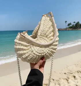 The Original Nautilus Shell Crochet Handbag with Strap