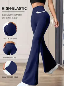 Women's High Waist Elastic Flare Pants, Ultra Soft High-Waisted Design, Butt Lifting Yoga & Commuter Wear, Perfect for Daily Use