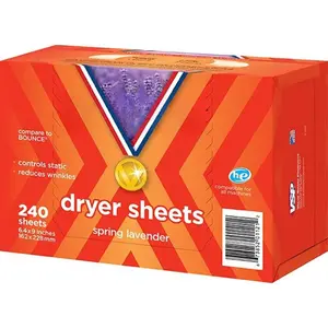 Dryer Sheets: Spring Lavender Scented Laundry Fabric Softener Sheets - Reduces Wrinkles - Controls Static - Softens Fabric (240 Count)