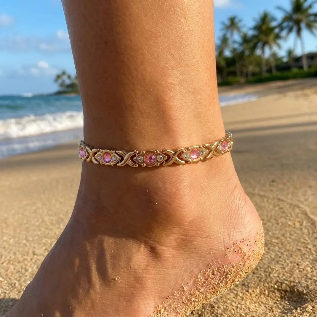 Magnetic Copper Anklets for Women Copper Ankle Bracelet for Women Pure Copper with Magnets for Feet & Ankles Fashionable Jewelry Trendy Fashionable Accessories