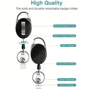 3pcs Retractable Badge Holders, ID Card Holder - Keep Your ID Secure & Easily Accessible!