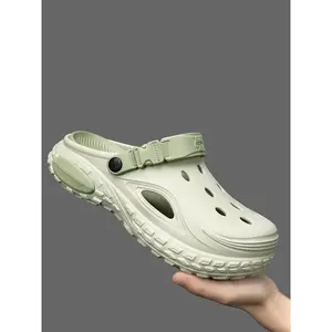 1 Pair of Unisex Trendy Clog Sandals: Tire Pattern Thick Sole Design, Anti-slip & Wear-resistant, Ventilation Holes + Multiple Colors Available, Ideal for Men and Women's Daily Streetwear & Home Wear