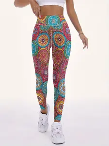 Women's High Waist Tie-Dye Yoga Pants, Slim-Fitting Stretchy Workout Leggings, High Waisted Legging, Casual All-Season Sports Running Trousers