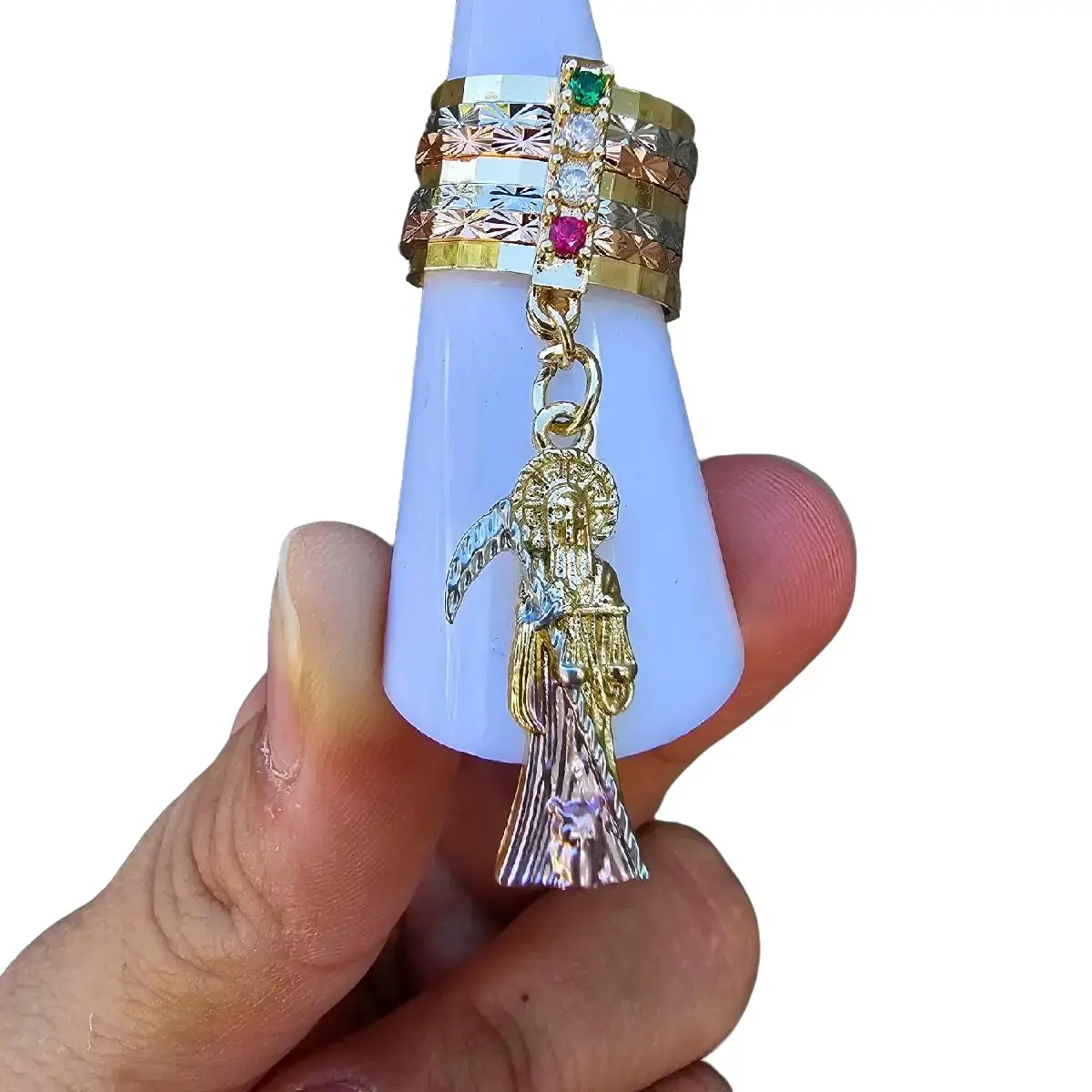 santa muerte semanario gold plated ring santa muerte semanario gold plated ring