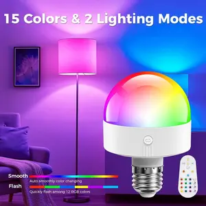 1PC RGB Color Changing USB Rechargeable Light Bulb, Mmagnetic Installation, LED Atmosphere Lamp with E27 Base, Decorative Light Bulb for Home Living Room Bedroom Office