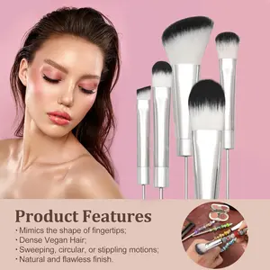 15pcs Beadable Makeup Brushes DIY Beaded Makeup Comestic Brushes for DIY Beaded Premium Foundation Powder Concealers Eye shadows Blush Makeup Brushes