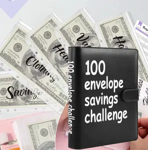100 Days Saving Challenge Coin Envelope BudgetStorageBook Binding Covers With Daily Savings Tracker, Habit-Forming System, And Cash Savings Goal Of $5050Develop AConsistent Savings Habit