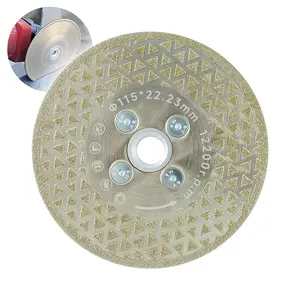 4.5 Inch Double-Sided Diamond Cutting Blade, 5/8"-11 Thread Electroplated Grinding Disc for Angle Grinder, Professional Tile, Marble & Granite Cutting & Shaping Wheel