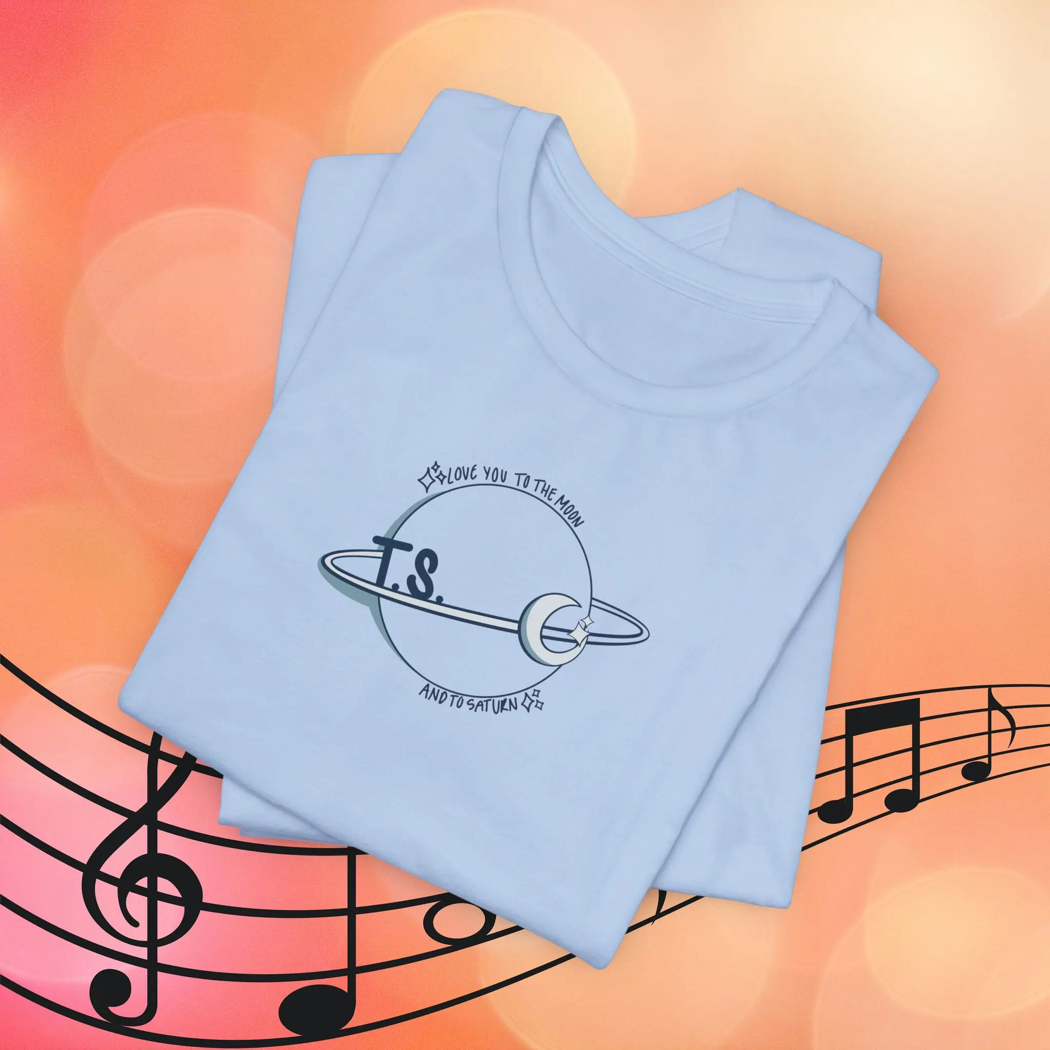 Saturn Love You To The Moon And To Saturn Unisex Tee, T-Shirt for Taylor Fans, Planet Graphic Tee, Outer Space Shirt, Celestial Lover Top