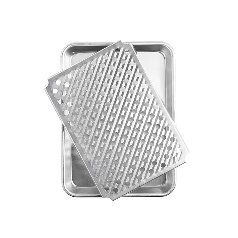 Nordic Ware 6093410 Aluminum Bakeware Baking Sheet with Cooling Rack, 12.1 in - Silver