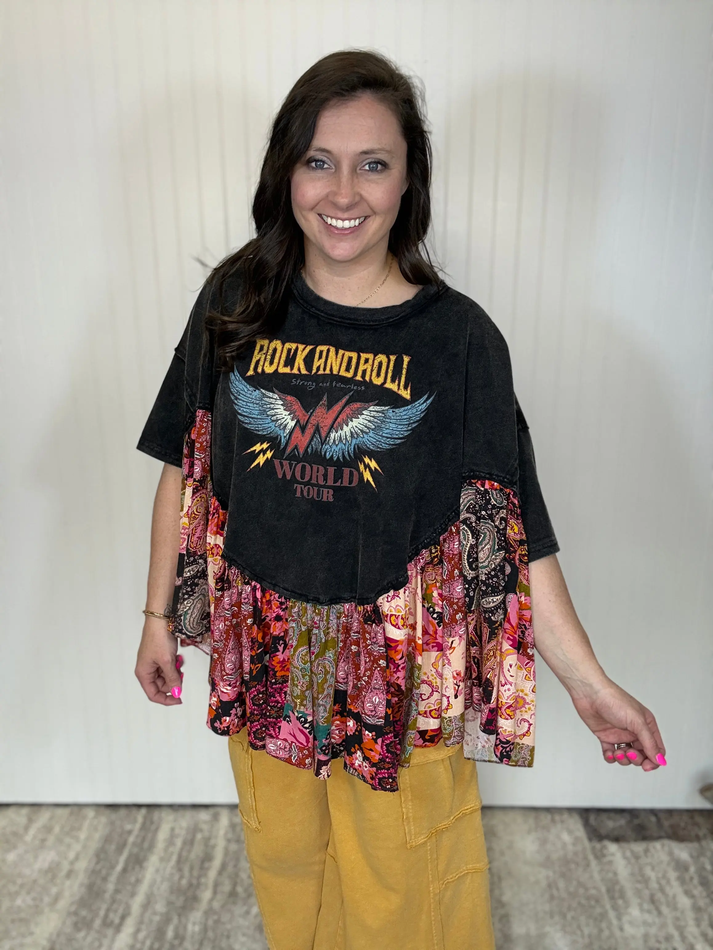 Rock and Roll Distressed Poncho Top by BlueVelvet