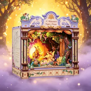 2026 New Ttka201 DIY Book Corner 3D Wooden Puzzle, Art Puzzles Gift, Miniature Scene Craft Kit, Stress Relief Gift Ornament, Handmade Set