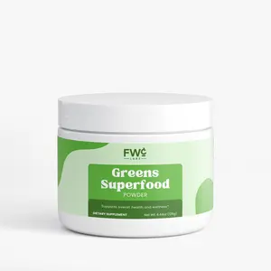 FWCLABS Greens Superfood Powder - Plant-Based Daily Wellness Blend with Spirulina, Wheatgrass & Barley Grass - Digestive & Metabolic Support - Non-GMO & Vegan - 30 Servings