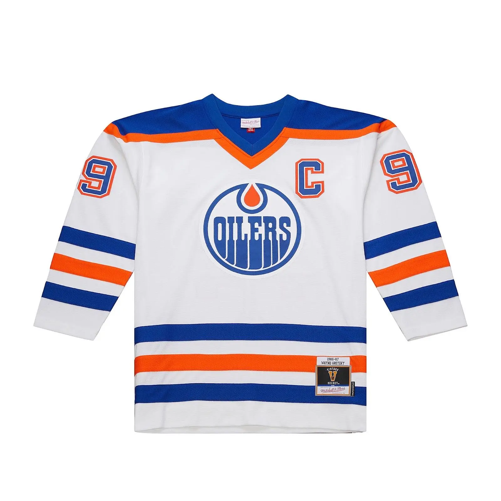 Wayne Gretzky Edmonton Oilers 1986-87 White Power Play Player Jersey NHL Throwback Hockey Fan Gear Mitchell & Ness