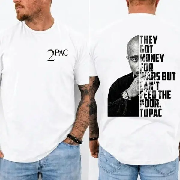 2Pac Rapper Tee Classic Tupac Shakur Graphic T Shirt Unisex Gildan 5000 100% Cotton Hip Hop Culture Fashion