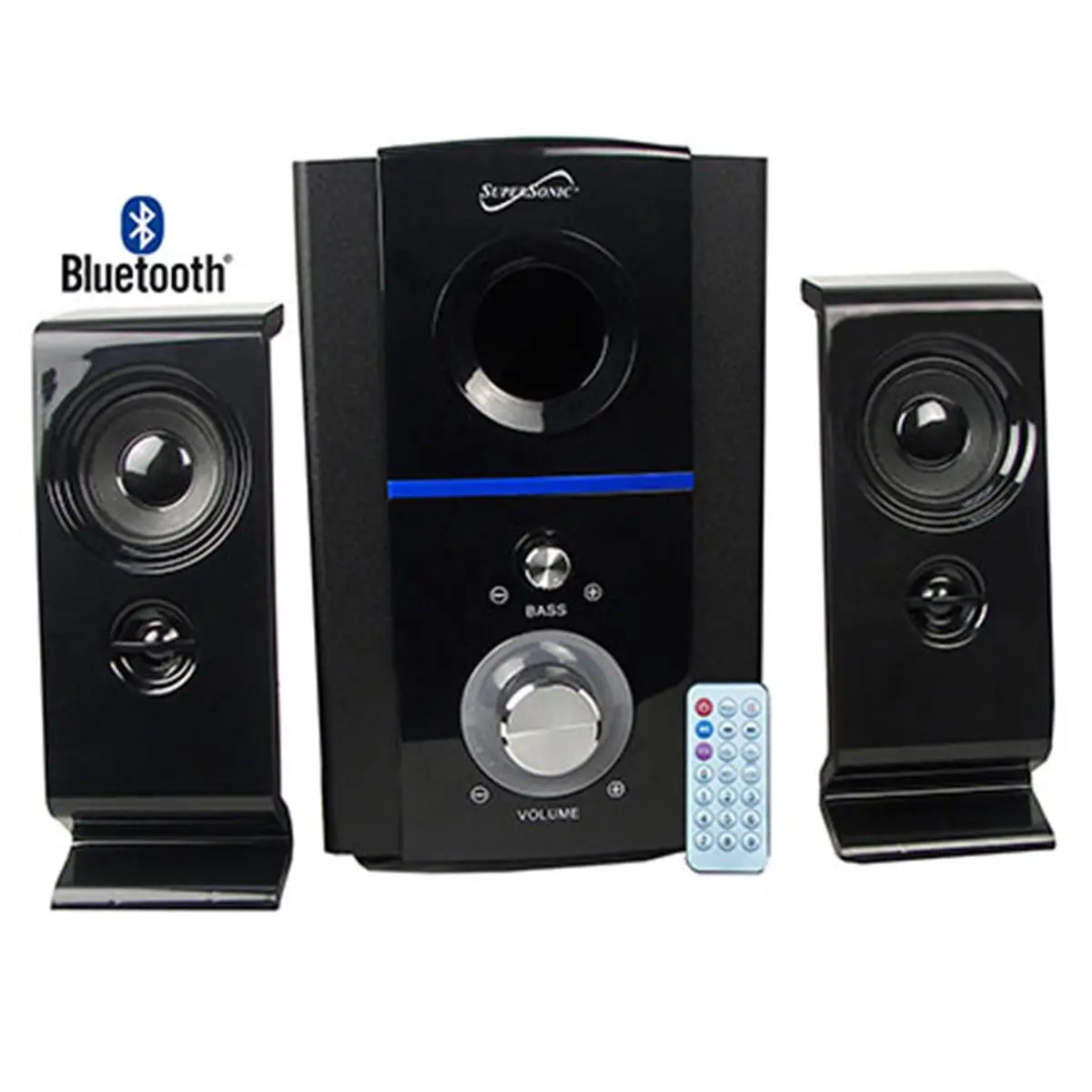 212 MAIN Supersonic SC-1126BT Bluetooth Multimedia Speaker System - Remote-Controlled Wireless/Wired Audio Device for Android Smartphones, with USB, SD & MP3 Compatibility