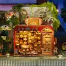 TONECHEER 3D Puzzle DIY Whimsical Pretend Playhouse Set - High-Quality French Bakery Toast Craft Kit with Mini Furniture, Safe Plastic, Warm LED Light, Interactive Learning Toy for DIY Enthusiasts (Play House Included)