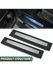 Fit For 17-22 Super Duty Crew Cab LED Illuminated Platinum Door Sill Plate Set